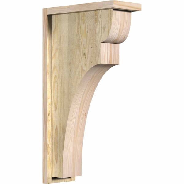Ekena Millwork Yorktown Rough Sawn Corbel w/Backplate, Douglas Fir, 6"W x 14"D x 26"H COR06X14X26YOR01RDF - main